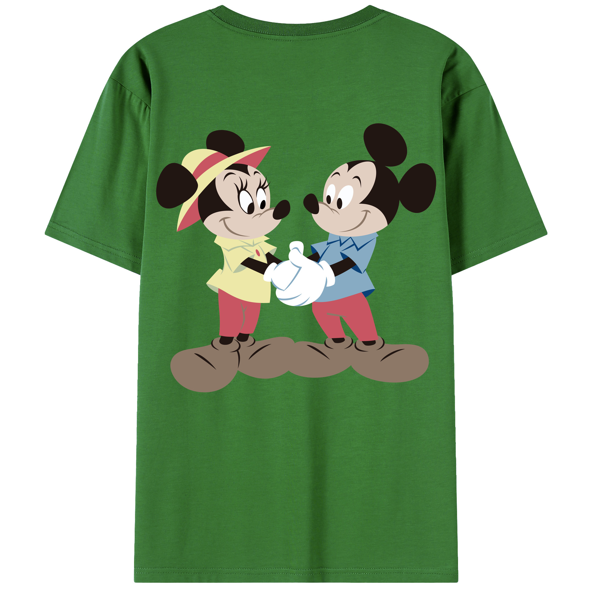 （画像用） ミッキーマウス Mickey Mouse レディース半袖Tシャツ(バックプリント)